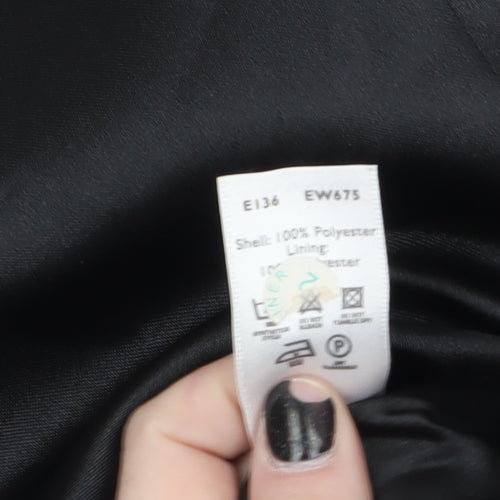 Essentials Womens Black Size 14 Long Trench Coat Polyester Lined