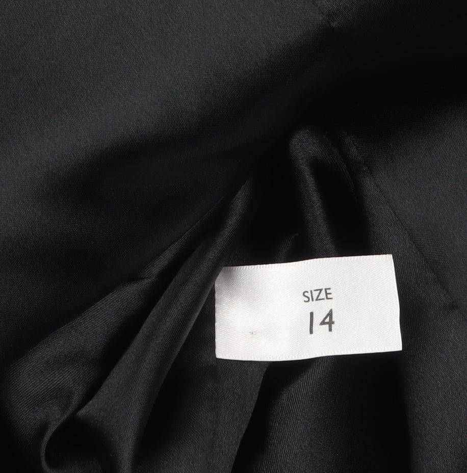 Essentials Womens Black Size 14 Long Trench Coat Polyester Lined