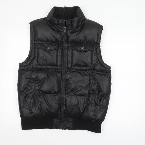 Cedarwood State Men's Black Puffer Waistcoat Medium Polyester