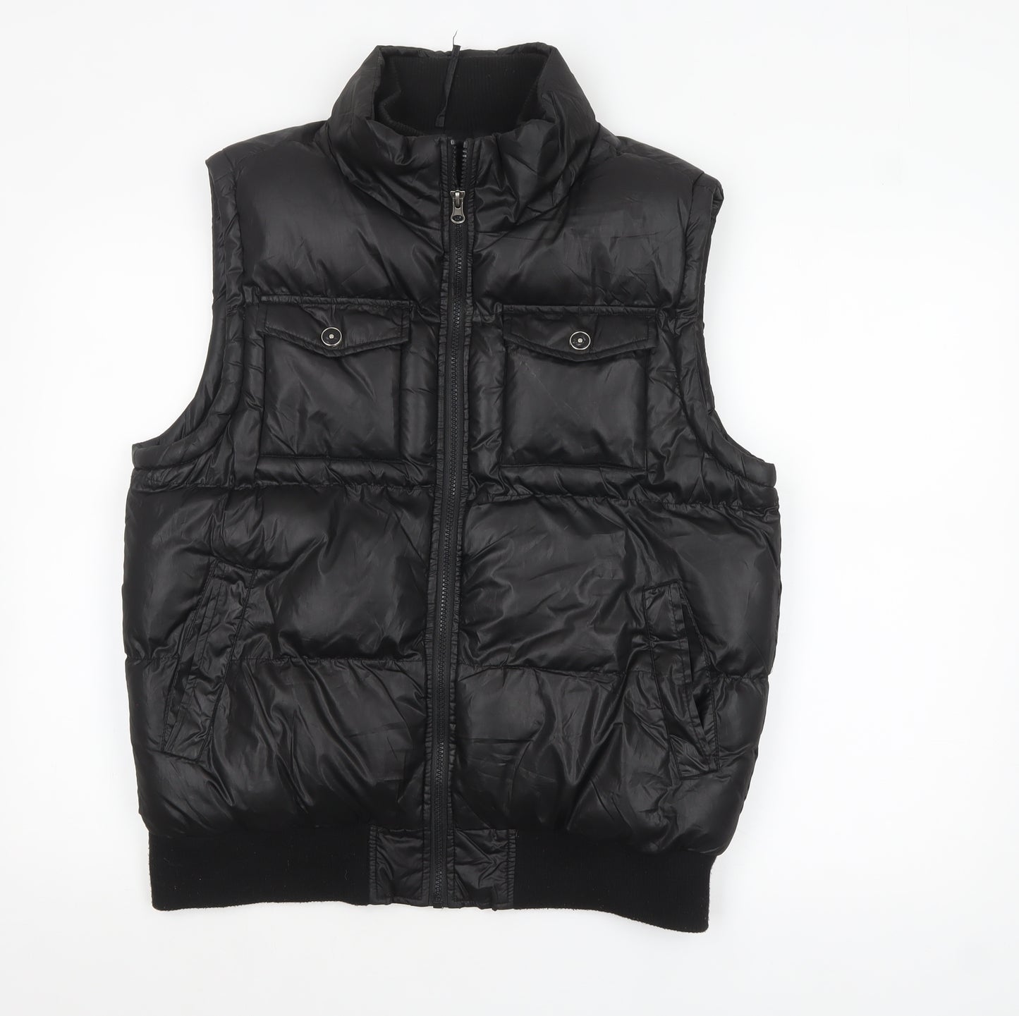 Cedarwood State Men's Black Puffer Waistcoat Medium Polyester