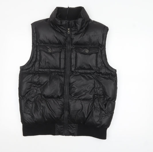 Cedarwood State Men's Black Puffer Waistcoat Medium Polyester