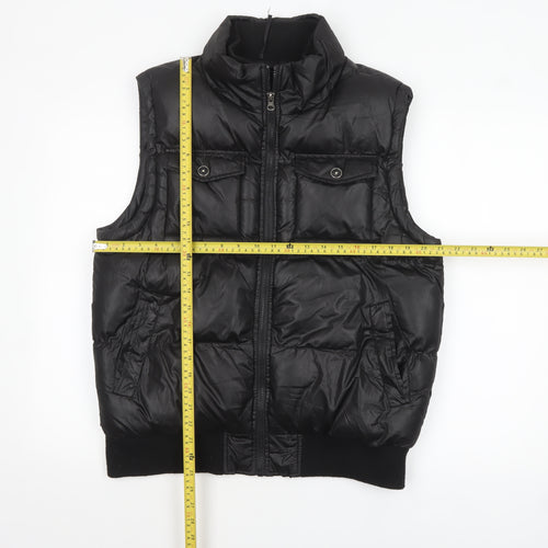 Cedarwood State Men's Black Puffer Waistcoat Medium Polyester