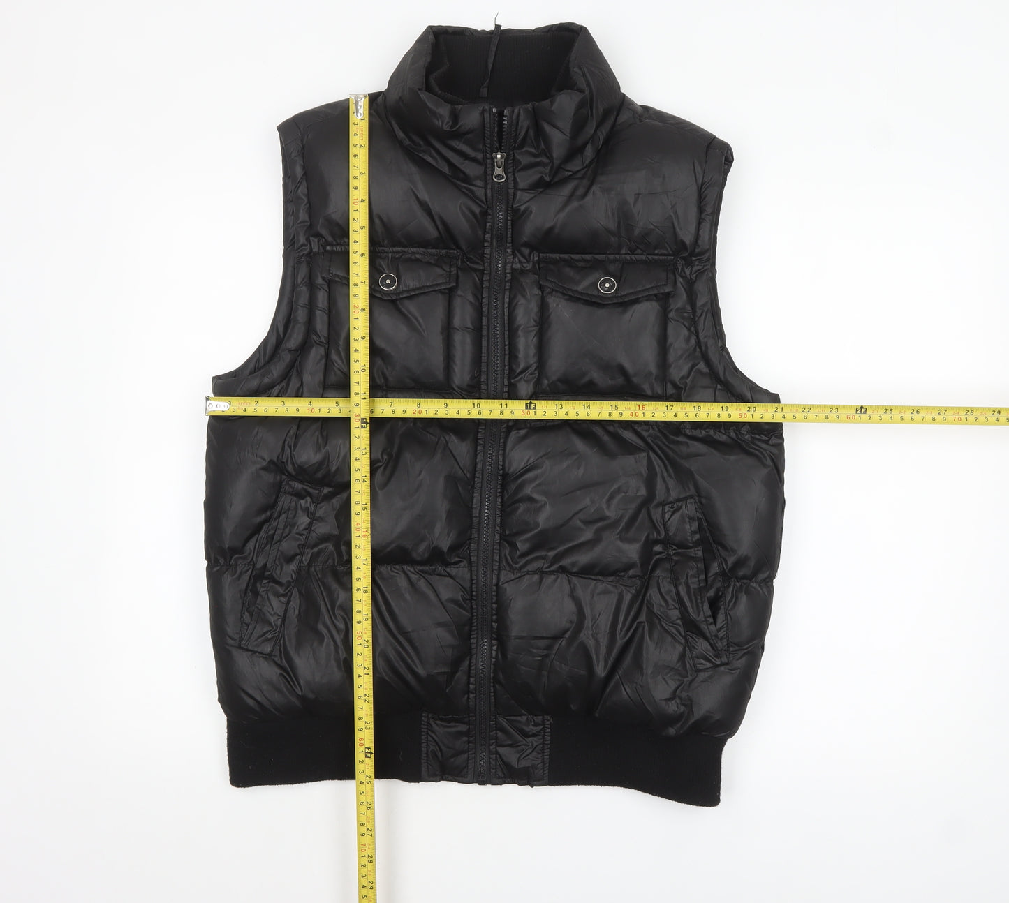 Cedarwood State Men's Black Puffer Waistcoat Medium Polyester