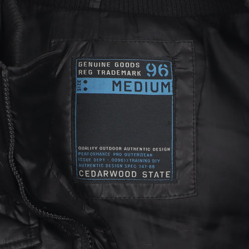 Cedarwood State Men's Black Puffer Waistcoat Medium Polyester