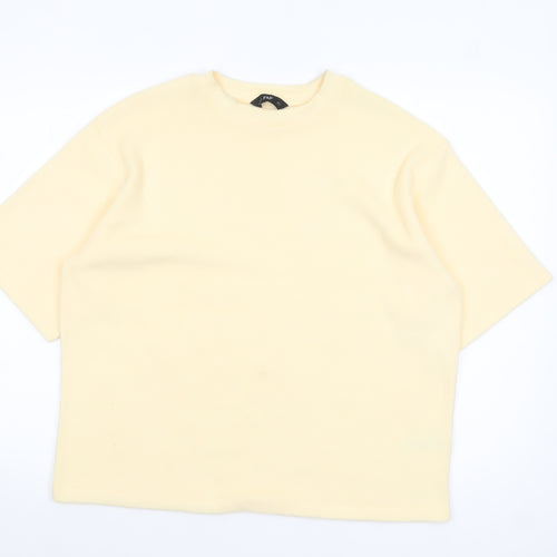 F&F Women’s Beige Short Sleeve Crew Neck Pullover Jumper Size M