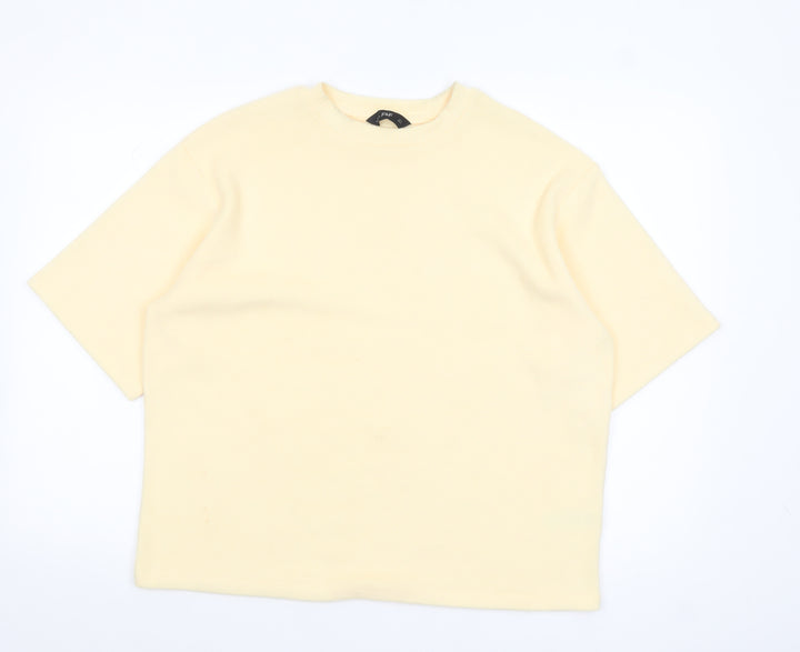 F&F Women’s Beige Short Sleeve Crew Neck Pullover Jumper Size M