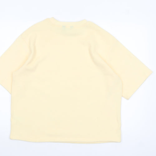 F&F Women’s Beige Short Sleeve Crew Neck Pullover Jumper Size M
