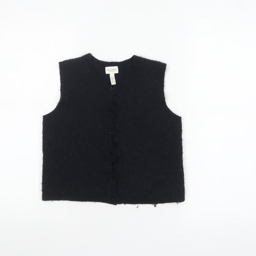 Part Two Women's Black Wool Blend Button Vest S
