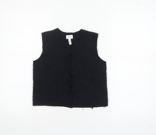 Part Two Women's Black Wool Blend Button Vest S