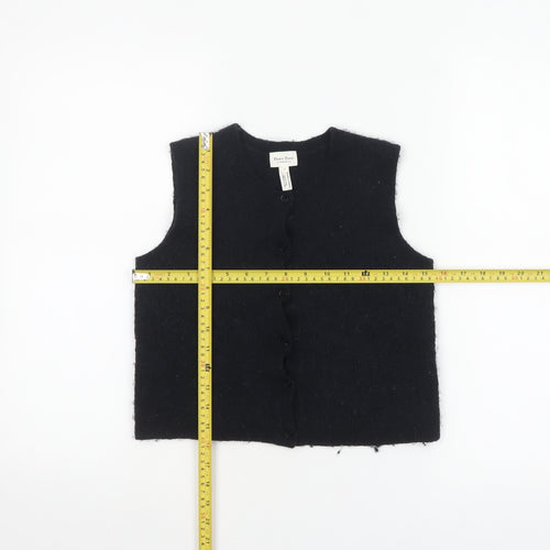 Part Two Women's Black Wool Blend Button Vest S