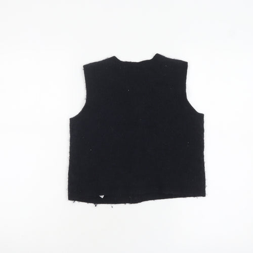 Part Two Women's Black Wool Blend Button Vest S