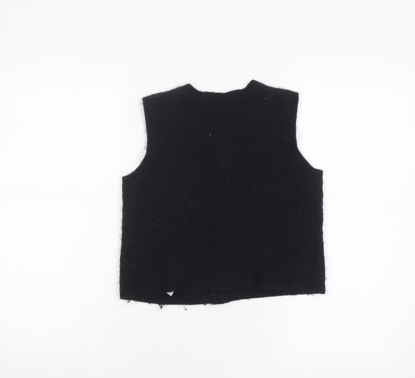 Part Two Women's Black Wool Blend Button Vest S