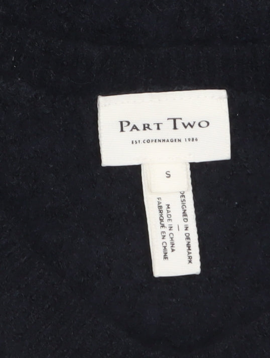 Part Two Women's Black Wool Blend Button Vest S