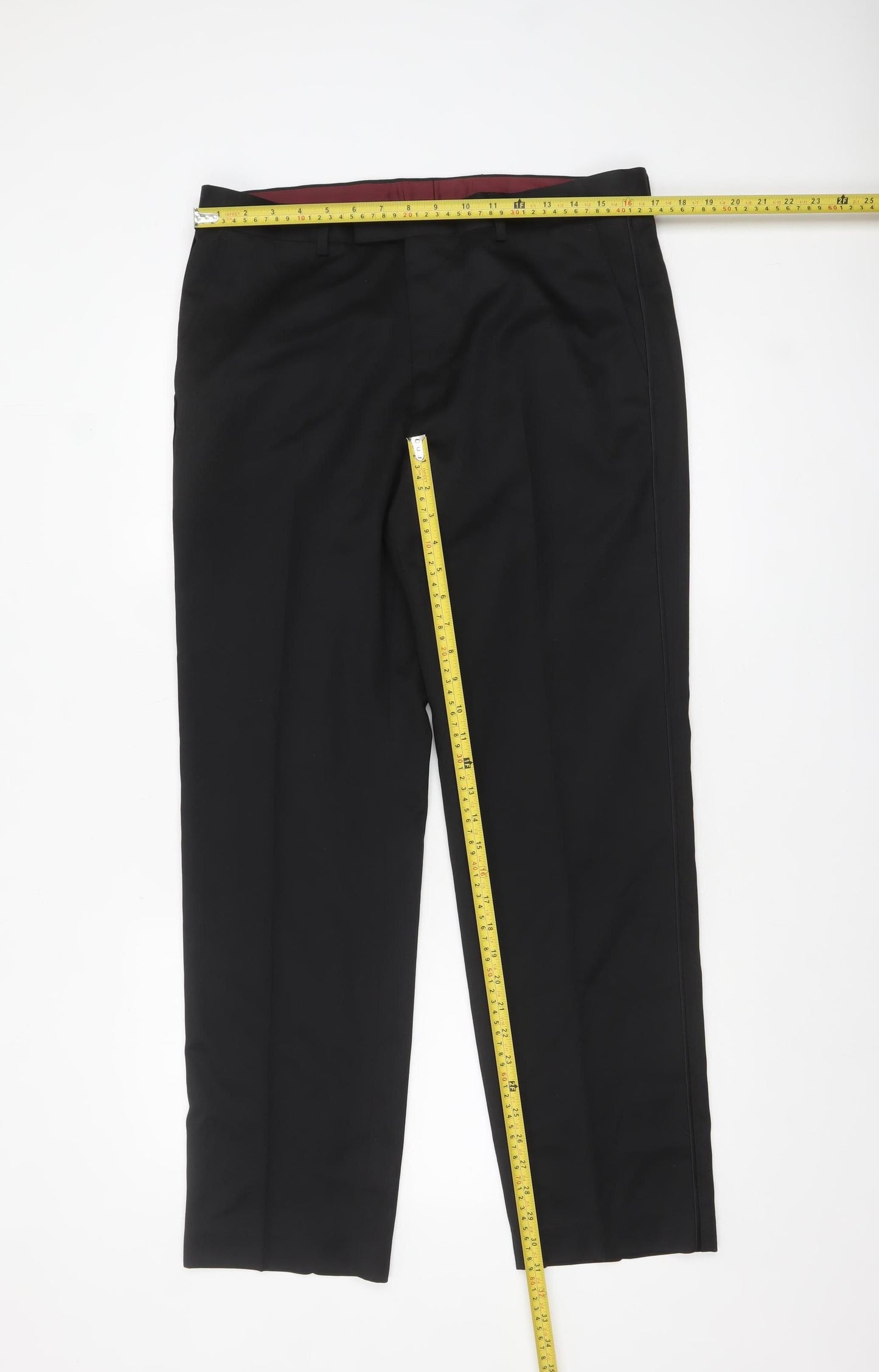 Marks and Spencer Men's Black Regular Fit Dress Pants 34W 31L
