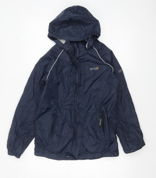 Regatta Boys Blue Waterproof Hooded Rain Coat Jacket 13-14 Years