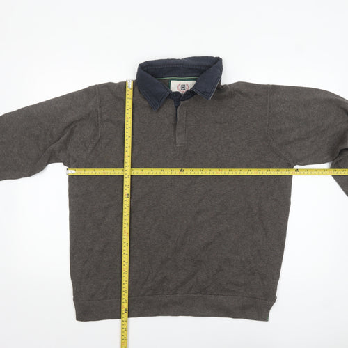 Marks and Spencer Men’s Brown Collared Henley Jumper Size L