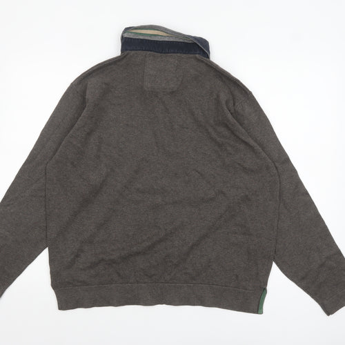 Marks and Spencer Men’s Brown Collared Henley Jumper Size L