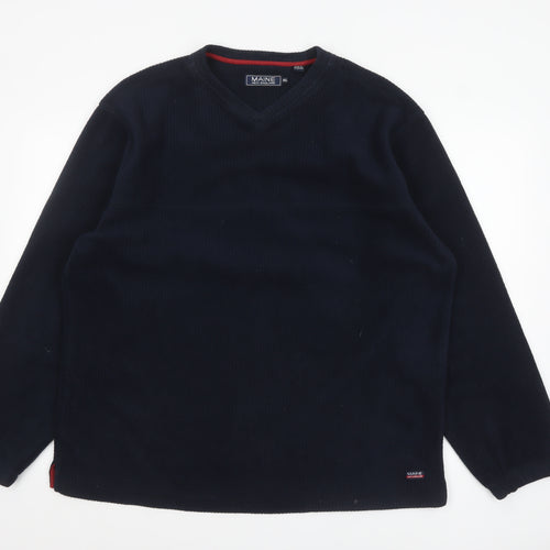 Maine New England Men's Blue V-Neck Fleece Sweatshirt XL
