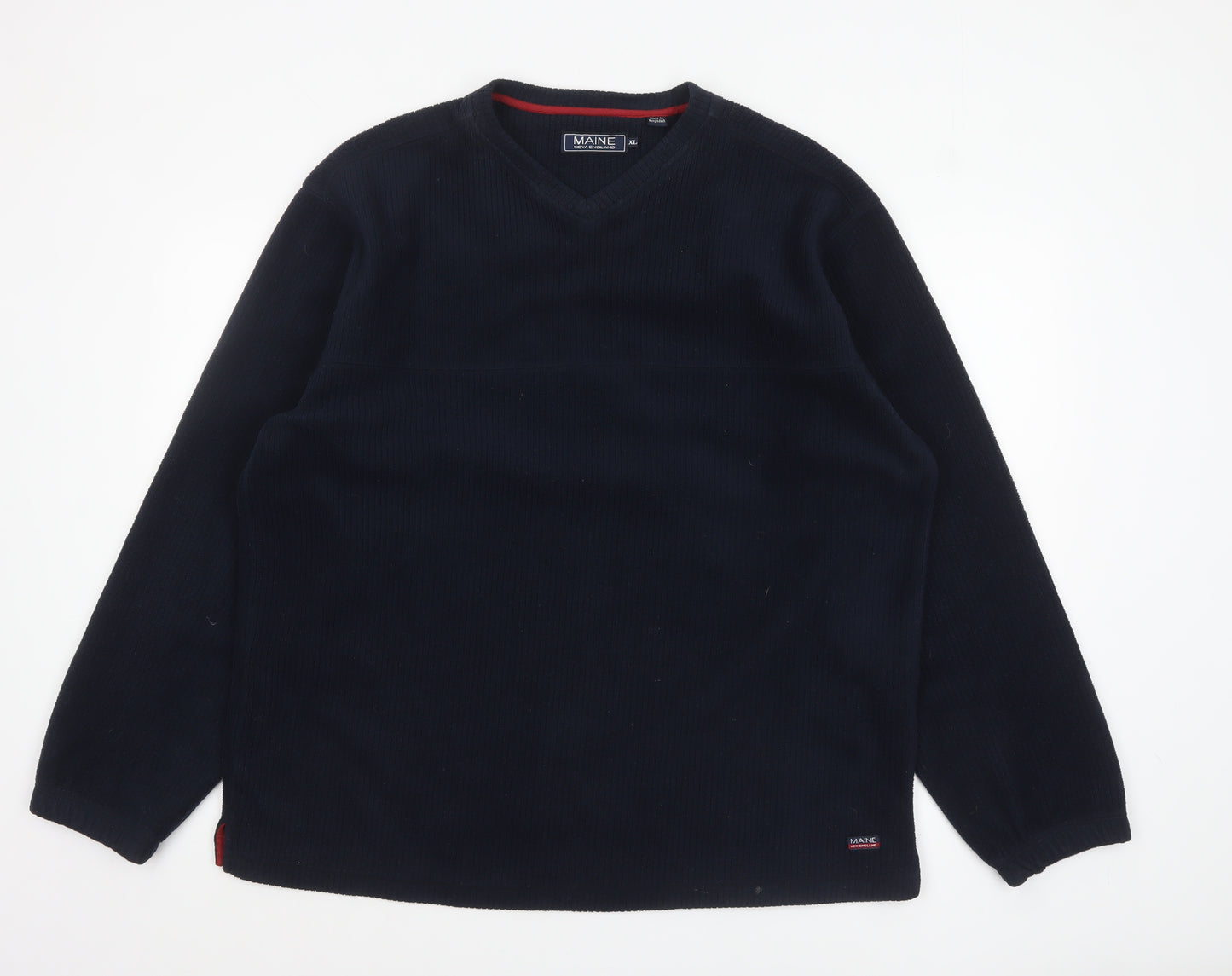 Maine New England Men's Blue V-Neck Fleece Sweatshirt XL