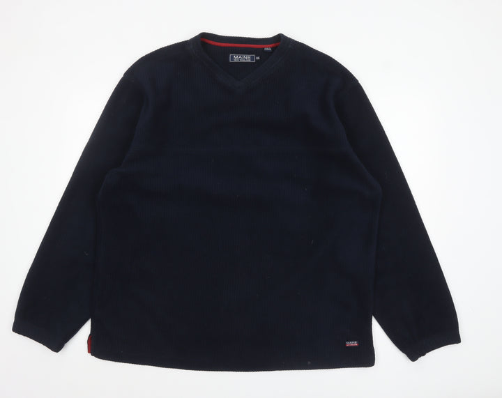 Maine New England Men's Blue V-Neck Fleece Sweatshirt XL