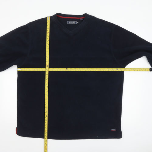 Maine New England Men's Blue V-Neck Fleece Sweatshirt XL