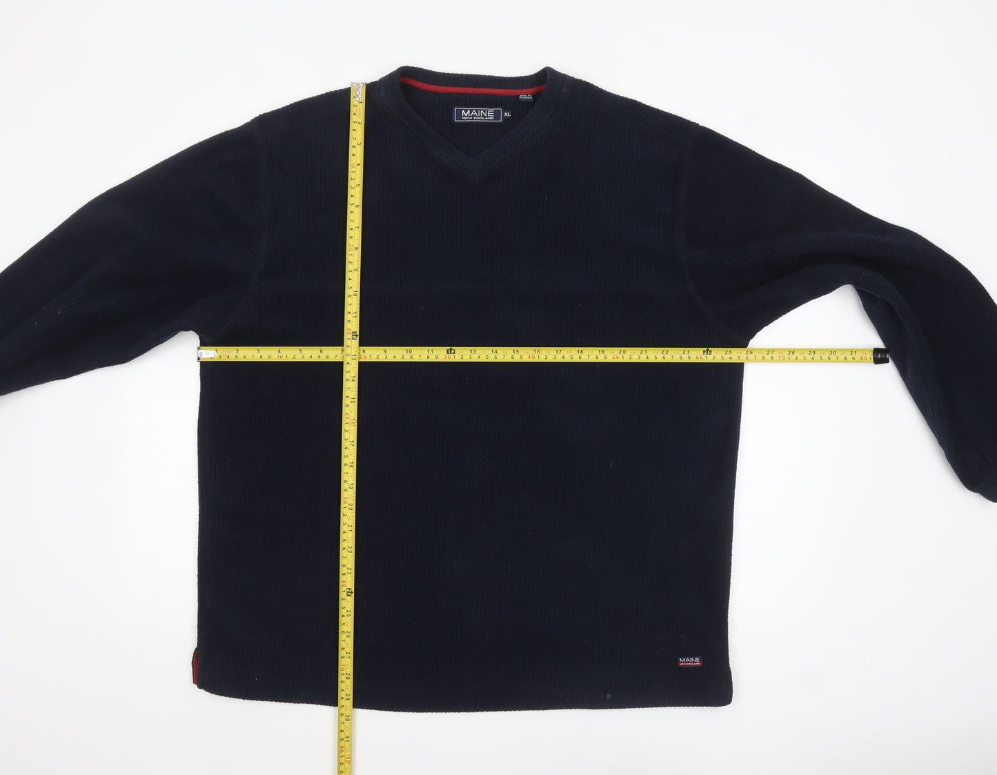 Maine New England Men's Blue V-Neck Fleece Sweatshirt XL