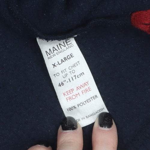 Maine New England Men's Blue V-Neck Fleece Sweatshirt XL