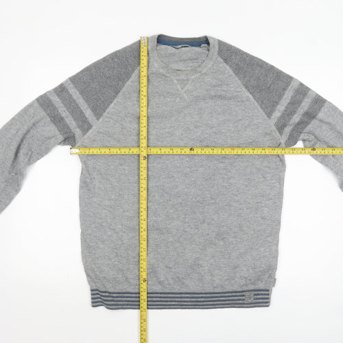 Ted Baker Men's Grey Cotton Wool Knit Pullover Jumper Size L