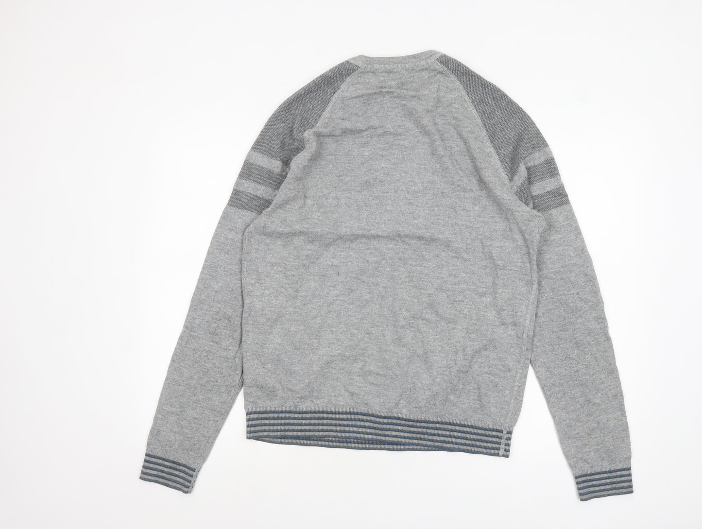 Ted Baker Men's Grey Cotton Wool Knit Pullover Jumper Size L