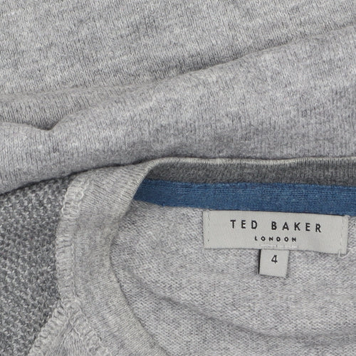 Ted Baker Men's Grey Cotton Wool Knit Pullover Jumper Size L