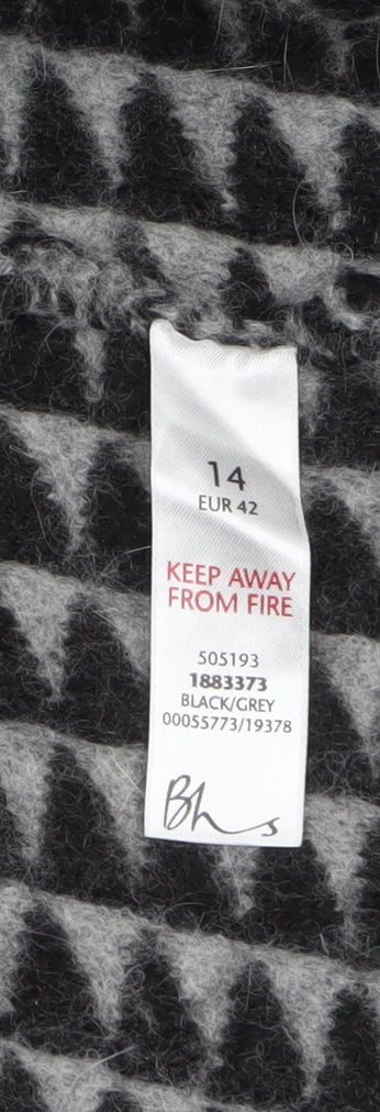 BHS Womens Grey Chunky Knit High Neck Cardigan Size 14