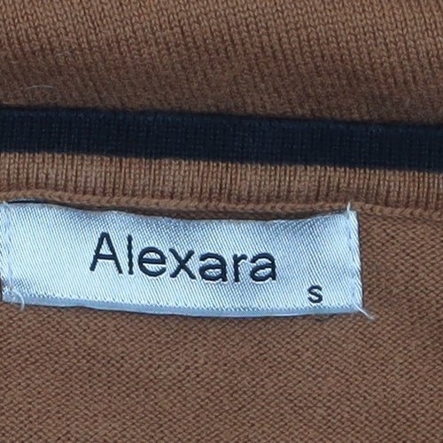 Alexara Women Brown Knit Long Sleeve Crew Neck Pullover Jumper S