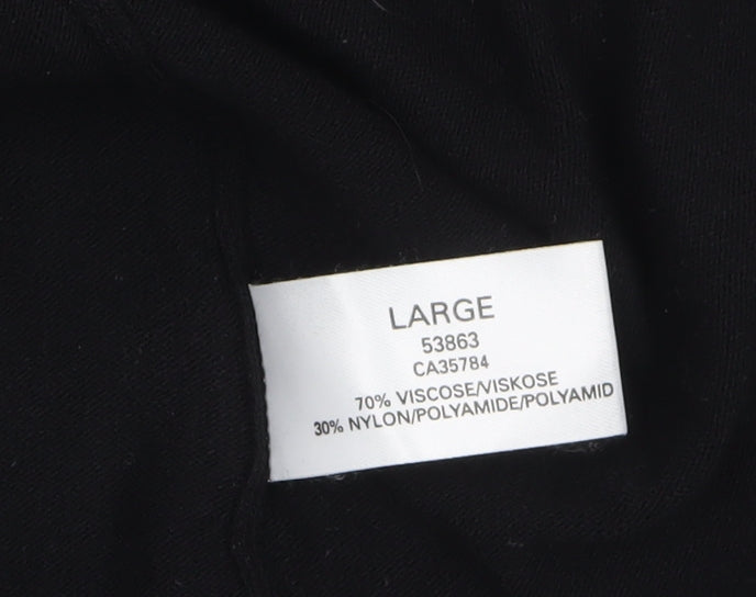 Planet Women’s Black Sequin Trim Cardigan L Viscose Nylon