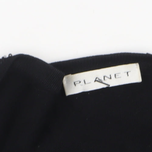 Planet Women’s Black Sequin Trim Cardigan L Viscose Nylon
