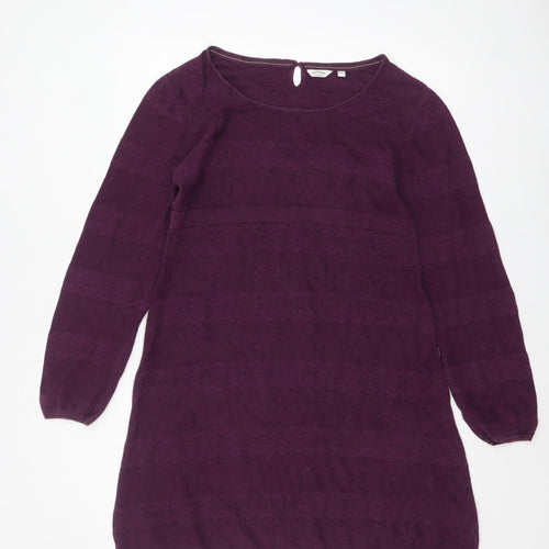 FatFace Womens Purple Cotton Knit Jumper Dress Size 12
