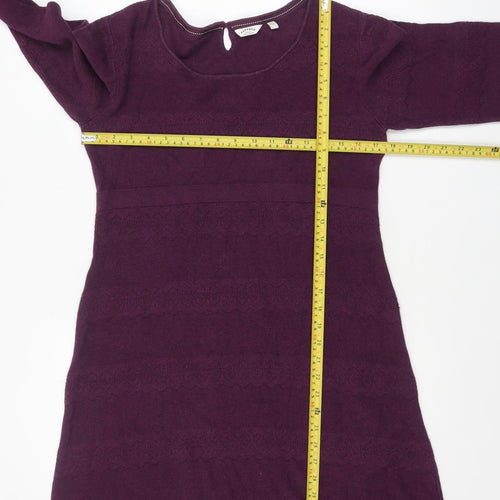 FatFace Womens Purple Cotton Knit Jumper Dress Size 12