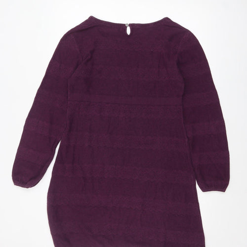 FatFace Womens Purple Cotton Knit Jumper Dress Size 12