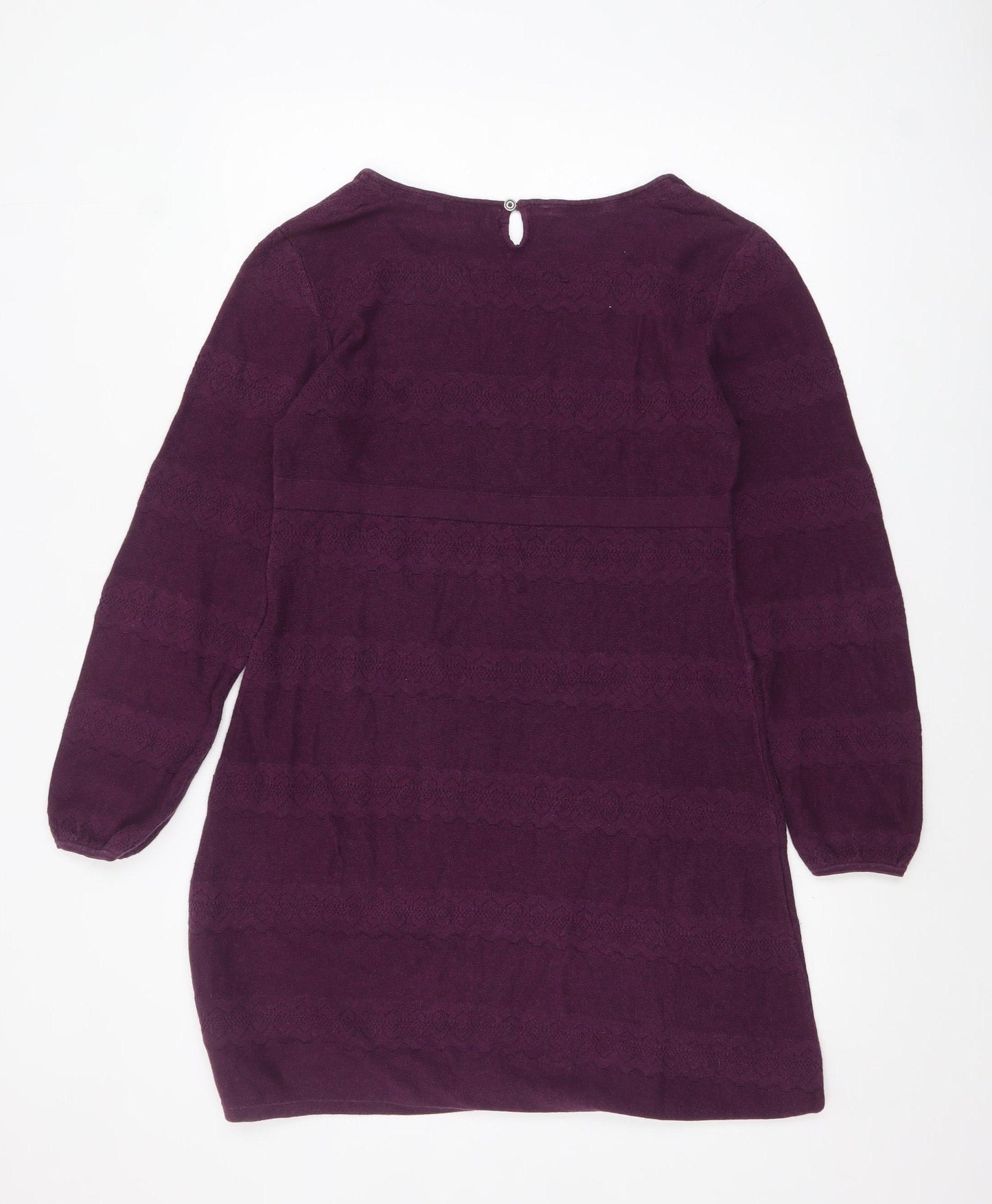 FatFace Womens Purple Cotton Knit Jumper Dress Size 12