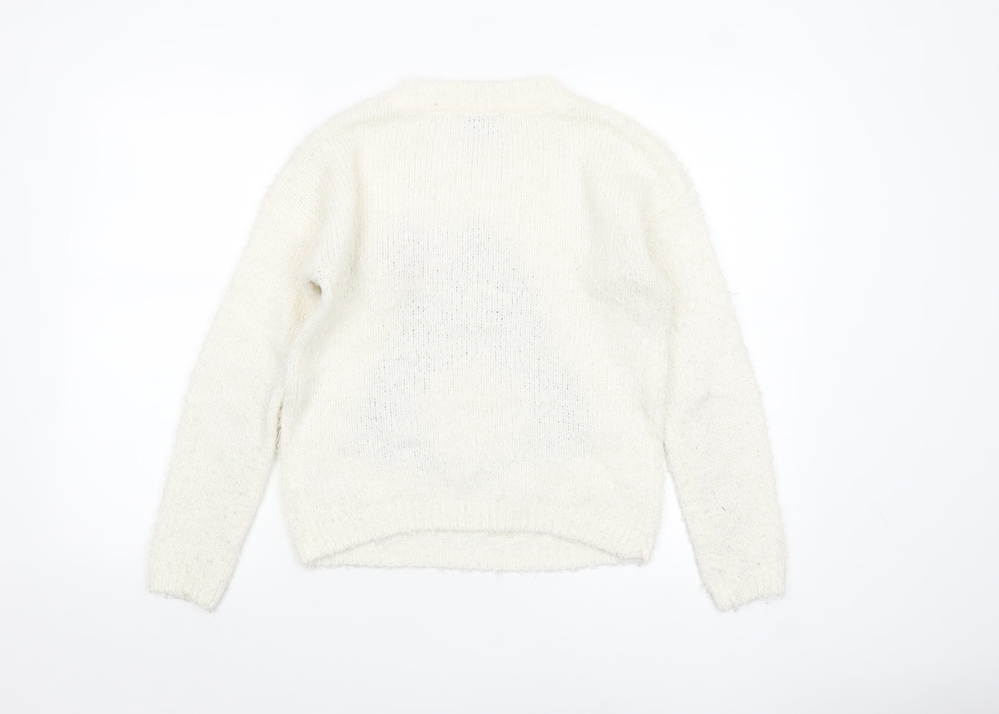 Papaya Weekend Women Ivory Christmas Penguin Jumper Size S