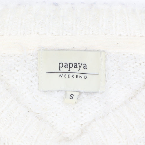 Papaya Weekend Women Ivory Christmas Penguin Jumper Size S