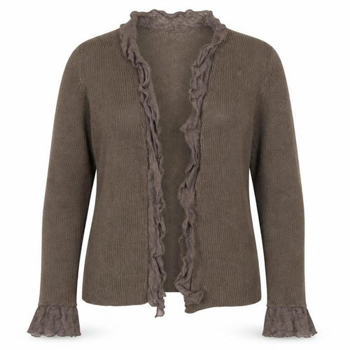 Marks and Spencer Per Una Women Brown M Ruffle Trim Cardigan
