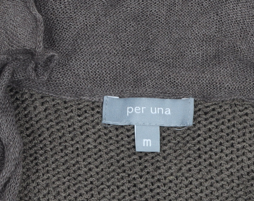 Marks and Spencer Per Una Women Brown M Ruffle Trim Cardigan
