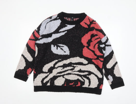 H&M Women’s Multicoloured Floral Knit Jumper Size 10