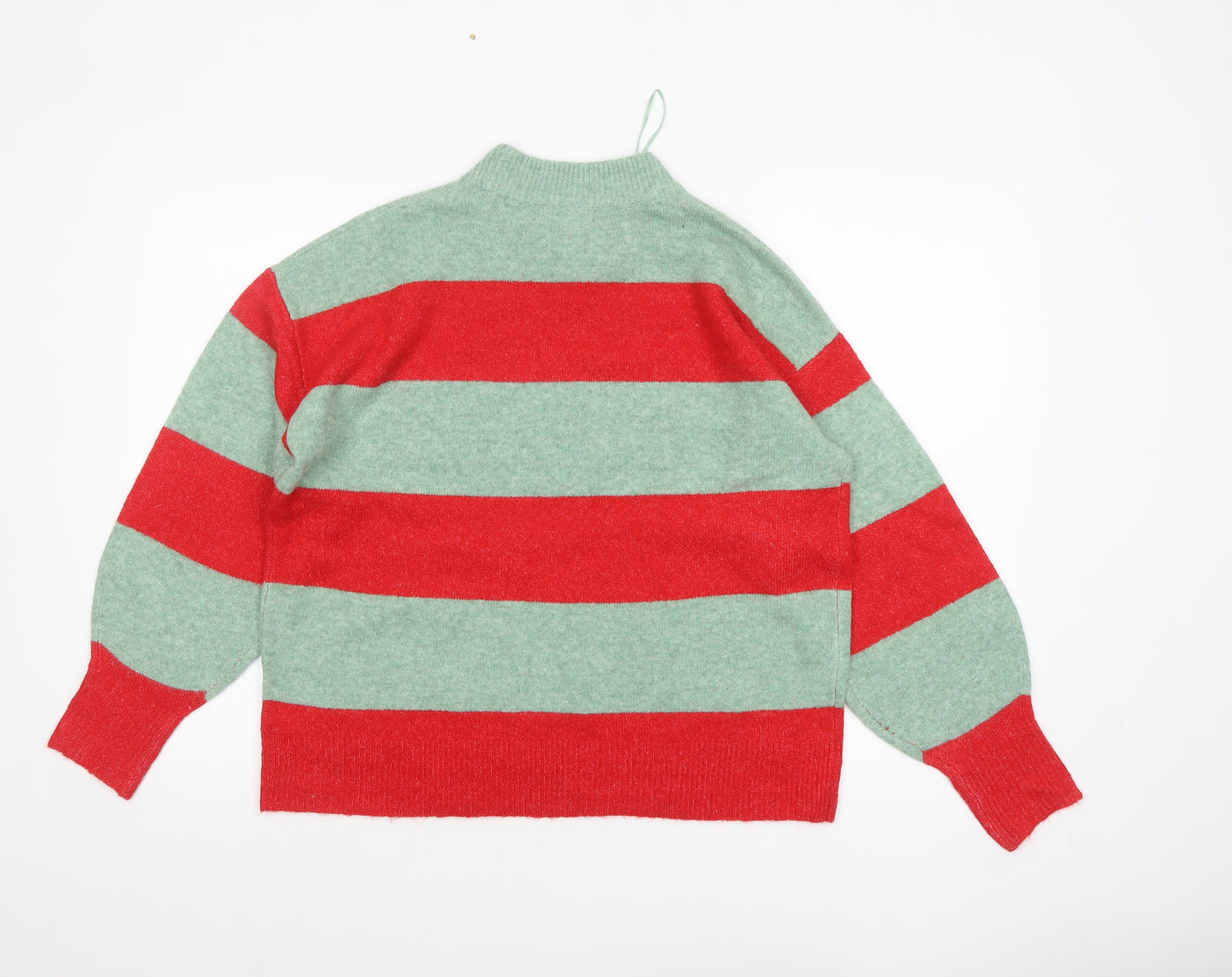 George Women’s Multicoloured Sequin JOY Striped Pullover Jumper Size M