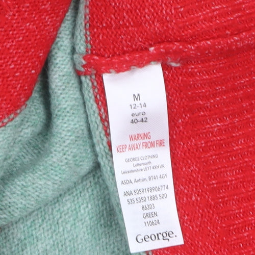 George Women’s Multicoloured Sequin JOY Striped Pullover Jumper Size M