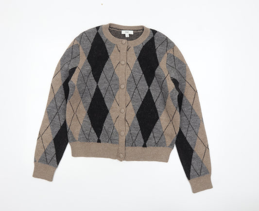 Marks and Spencer Women's Multicoloured Argyle Knit Cardigan M