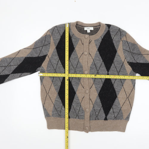 Marks and Spencer Women's Multicoloured Argyle Knit Cardigan M