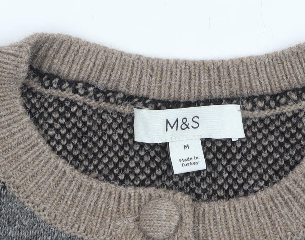 Marks and Spencer Women's Multicoloured Argyle Knit Cardigan M