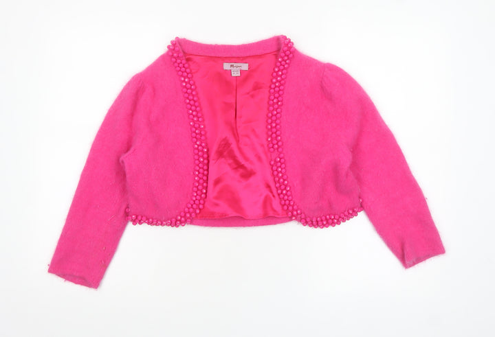 Monsoon Women’s Pink Beaded Angora Knit Cardigan UK 14