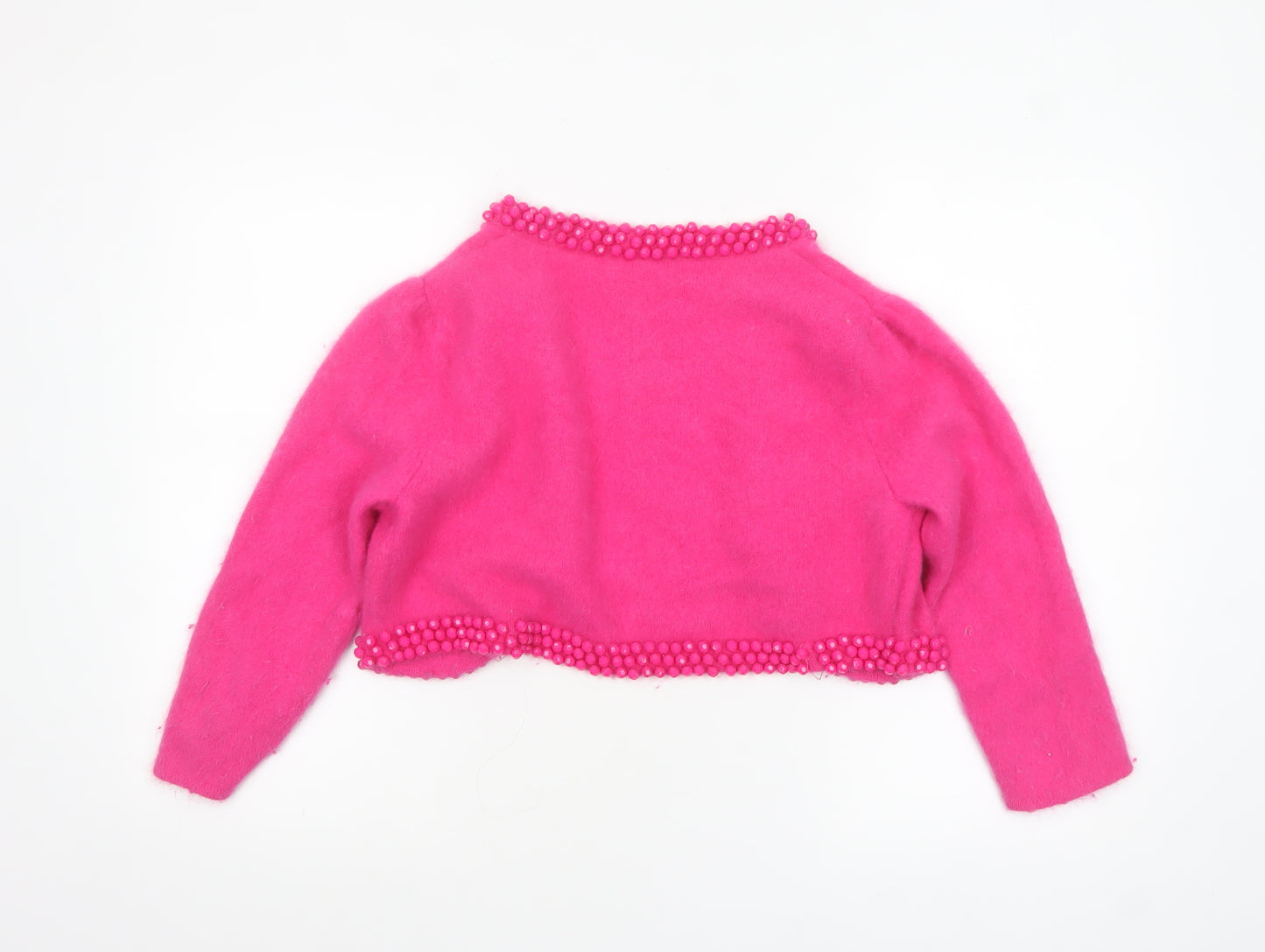 Monsoon Women’s Pink Beaded Angora Knit Cardigan UK 14